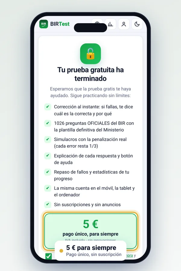 Pantalla de desbloqueo por 5 euros